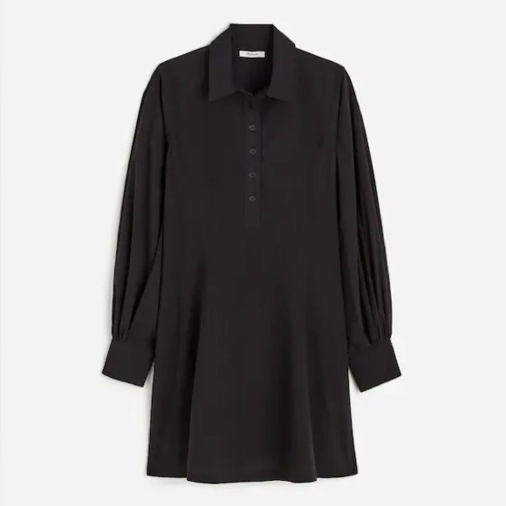 Madewell size 6 Seamed Long-Sleeve Mini Shirtdress in Poplin sz 6 - NV025 - Picture 8 of 9